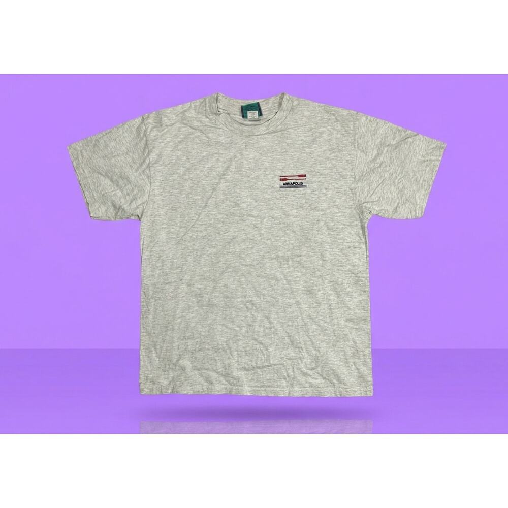 Vintage Breezin' Up Annapolis Embroidered T-Shirt - Size Large - Made in USA